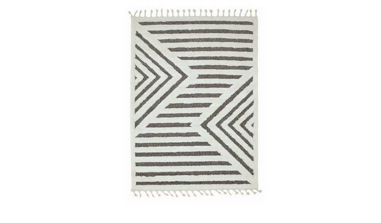 Mega Flooring White Kilim Abstract Rug - 120 x 170cm