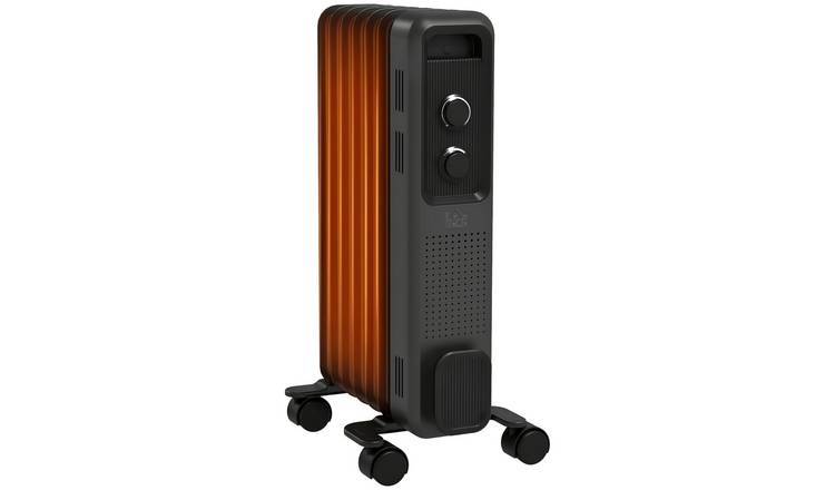 HOMCOM Portable Electric Heater with 3 Heat Settings - Grey