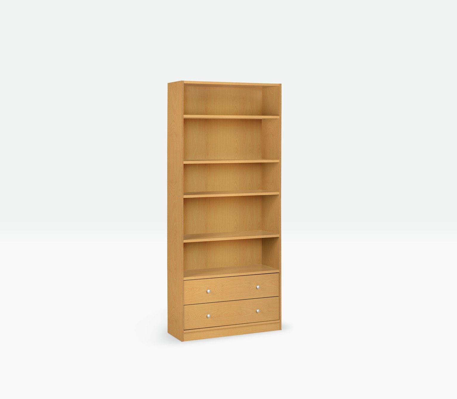 Argos Home Maine 4 Shelf 2 Drw Bookcase Beech Effect 6109541