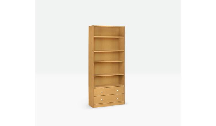 Buy Argos Home Maine 4 Shelf 2 Drw Bookcase Beech Effect