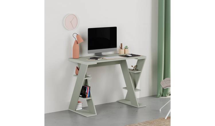 Decortie Papillon Particleboard Study Desk - Sage Green