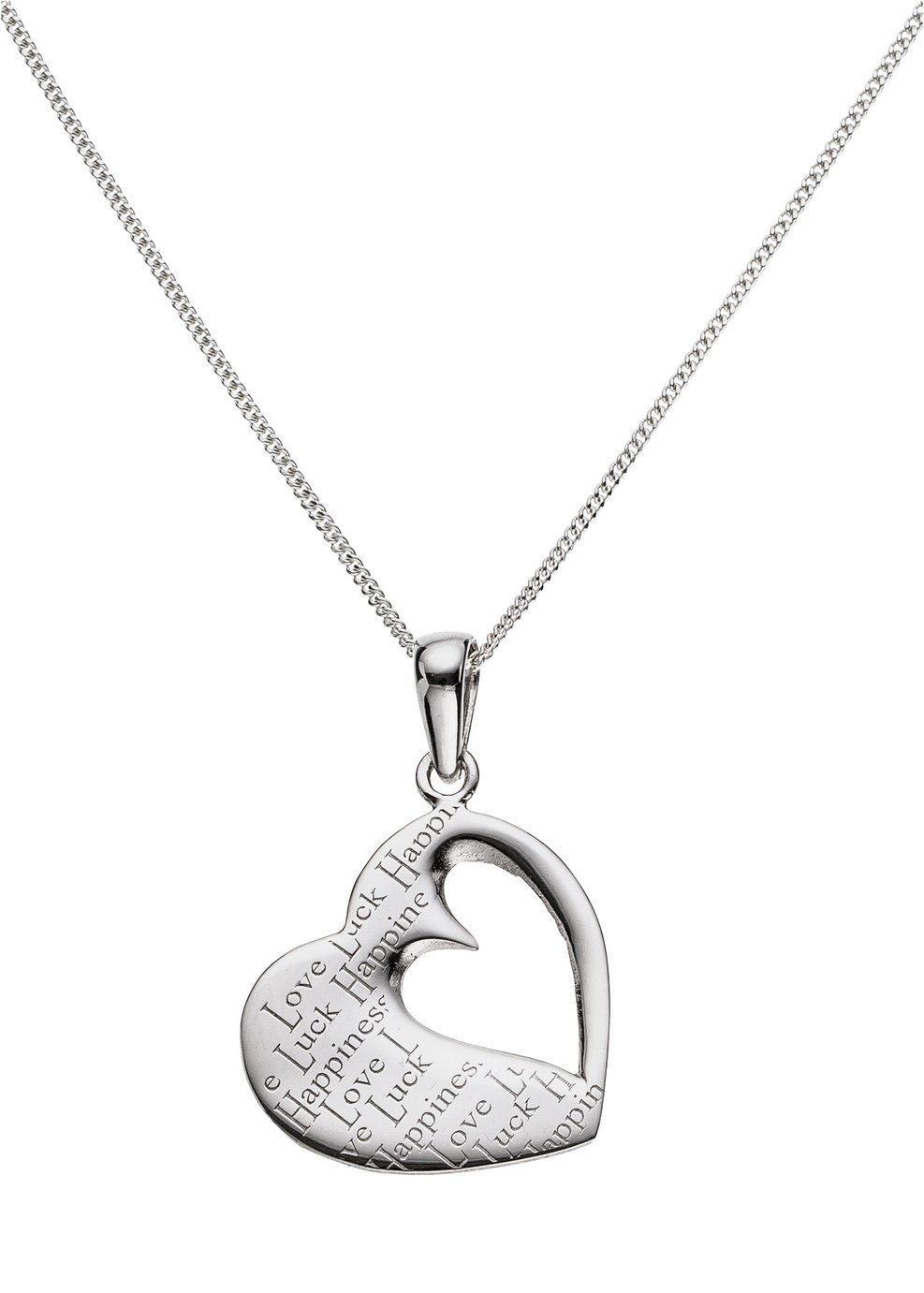 Moon & Back 'Love Luck Happiness' Pendant 18 Inch Necklace