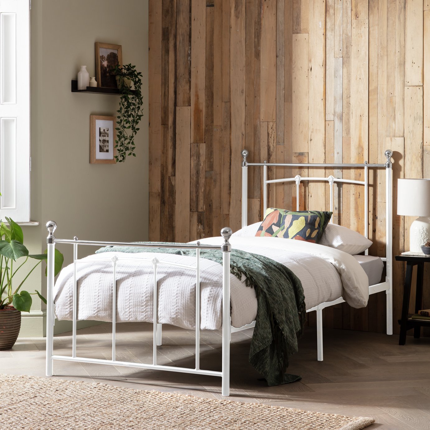 argos white single bed frame