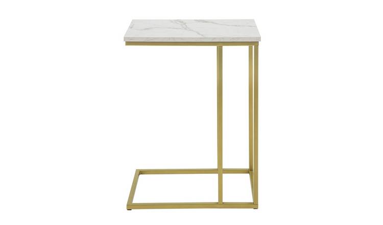 SoBuy C Shaped Golden Frame Side End Table - Gold