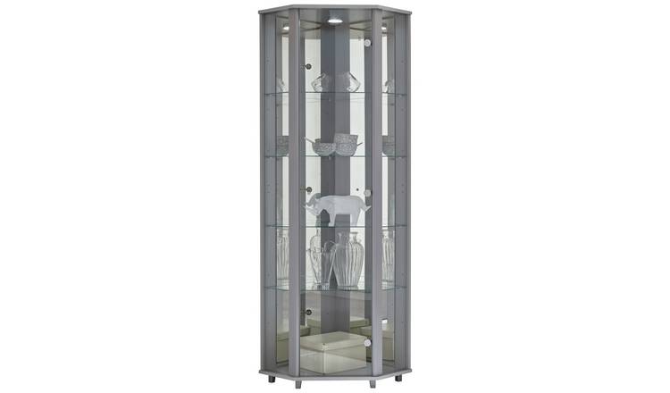 Buy Argos Home 1 Glass Dr Corner Display Cabinet Silver Effect