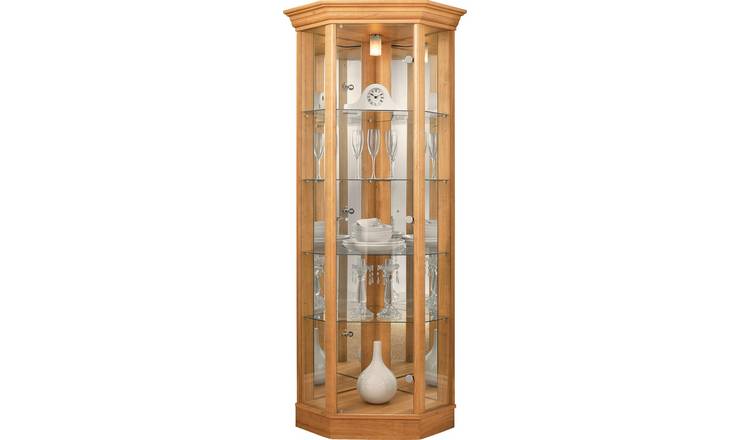 Buy Argos Home Glass Corner Display Cabinet Light Oak Effect