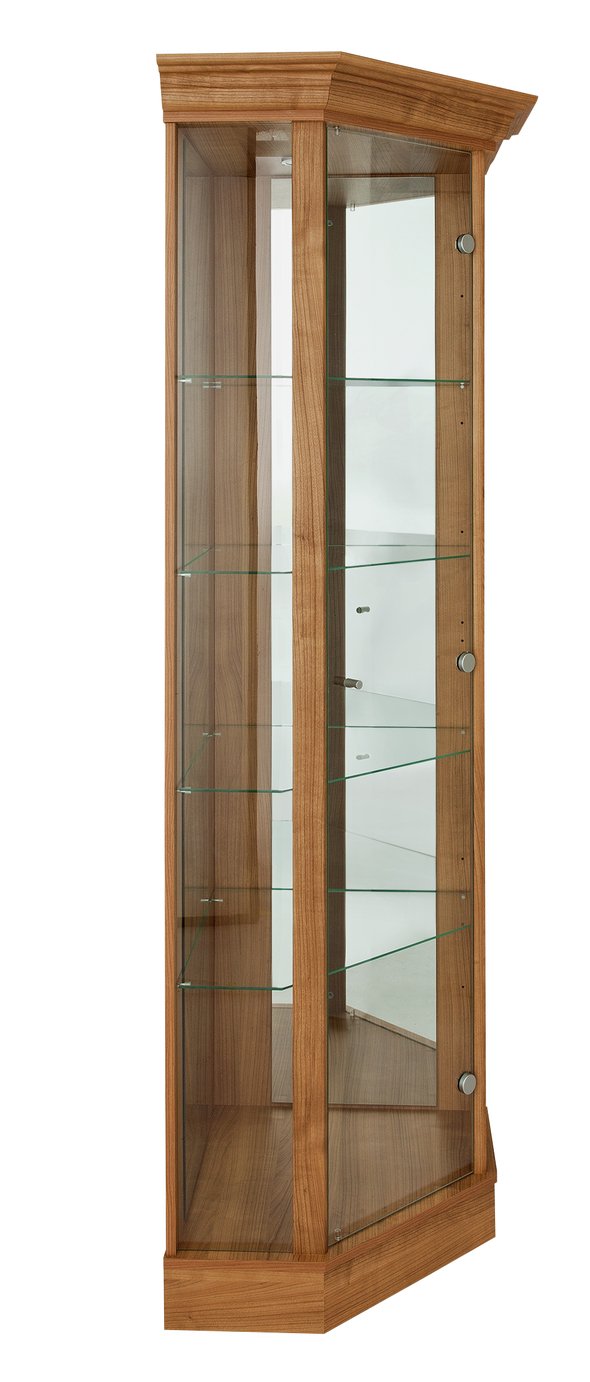 Argos Home Glass Corner Display Cabinet - Light Oak