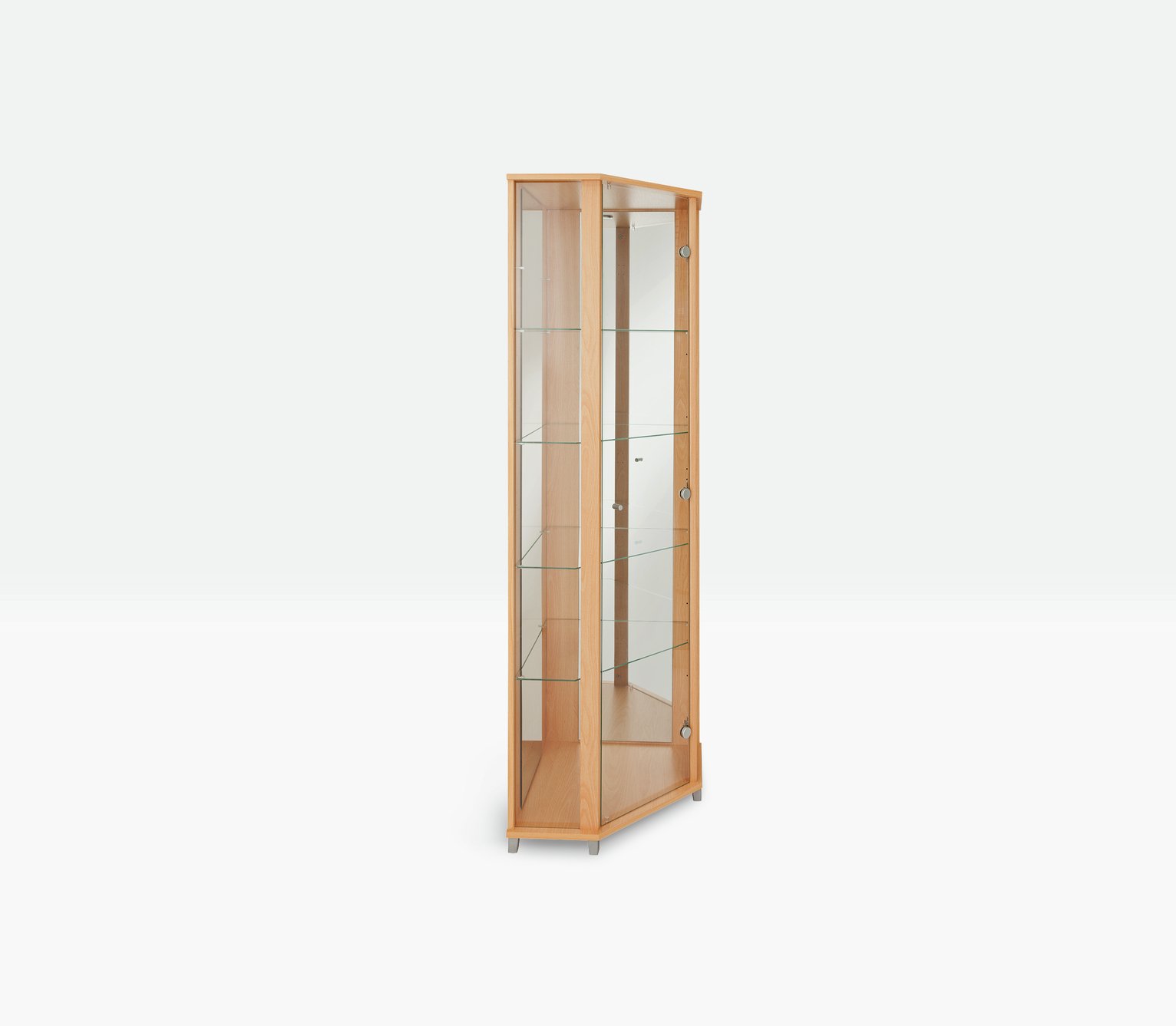 Argos Home 1 Glass Dr Corner Display Cabinet - Beech Effect