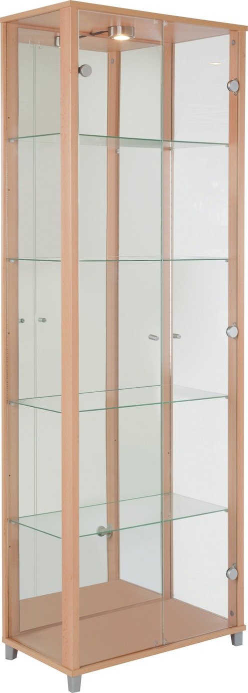 Argos Home 2 Door Glass Display Cabinet - Beech Effect