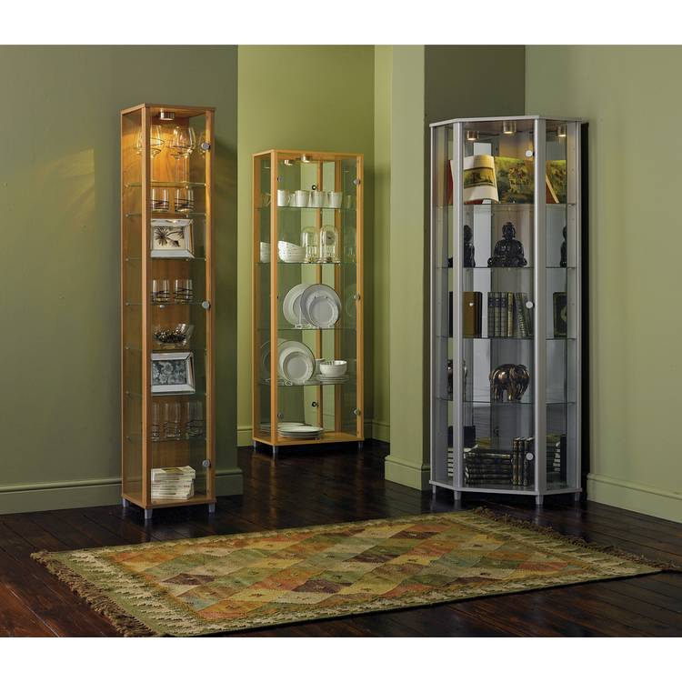 Argos Home 2 Door Glass Display Cabinet - Beech Effect 0