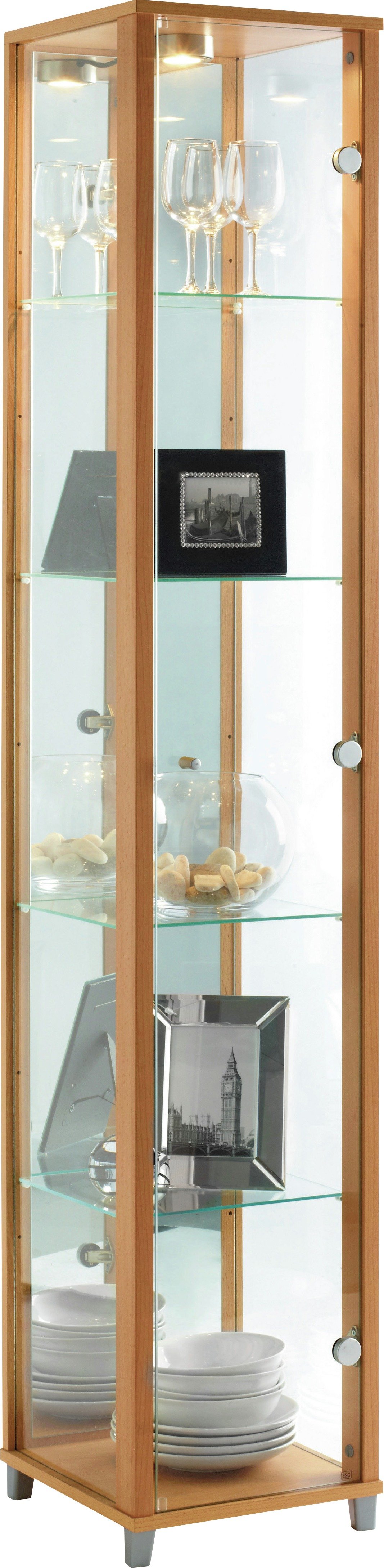 Argos Home 1 Glass Door Display Cabinet - Beech Effect