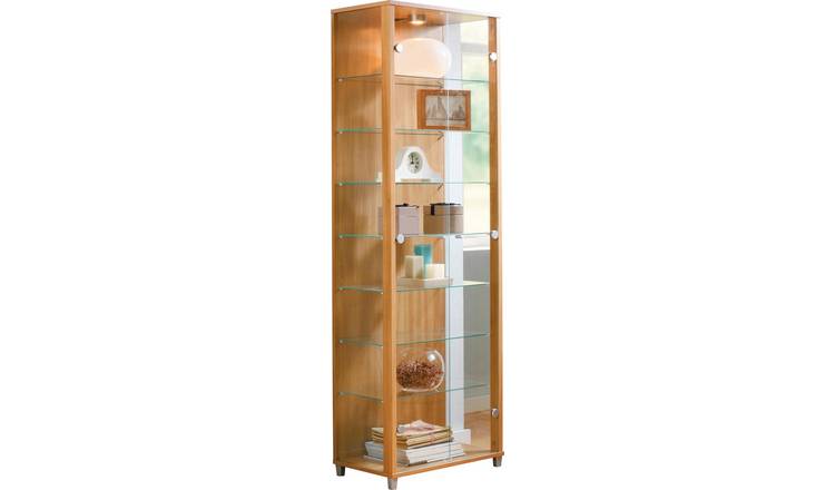 Argos Home 2 Glass Door Display Cabinet - Light Oak Effect