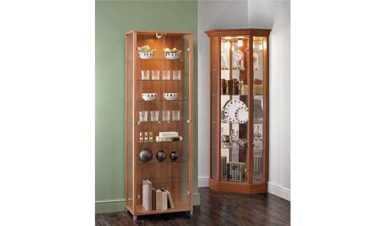 Argos Home 2 Glass Door Display Cabinet - Light Oak