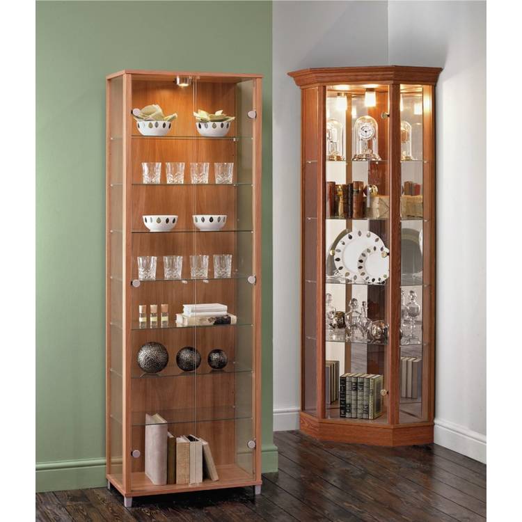 Argos Home 2 Glass Door Display Cabinet - Light Oak 0