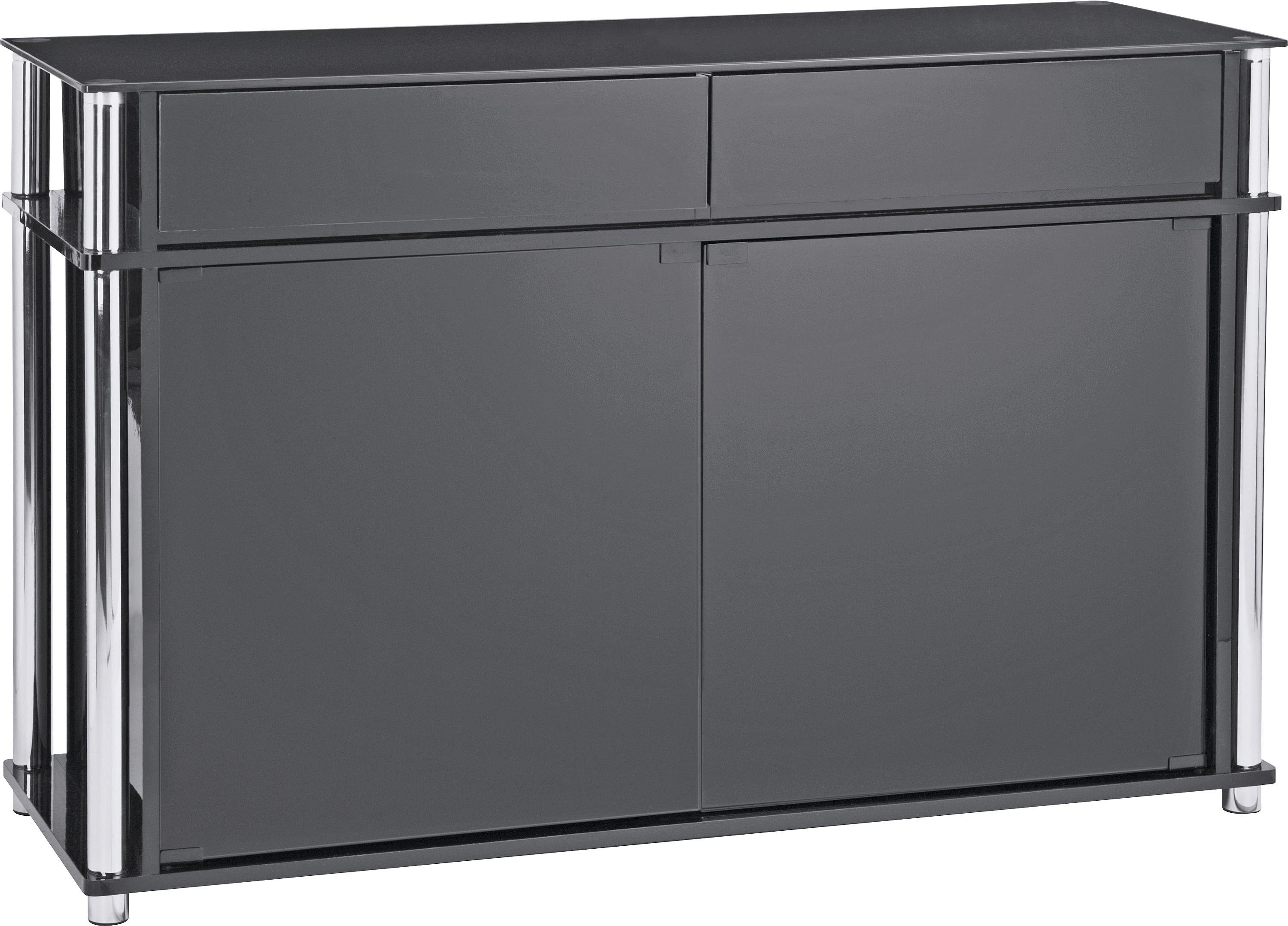 Argos Home Matrix 2 Door 2 Drawer Glass Sideboard - Black