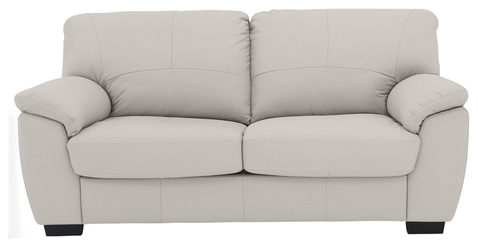 Argos Home Milano Leather 2 Seater Sofa Bed - Light Grey