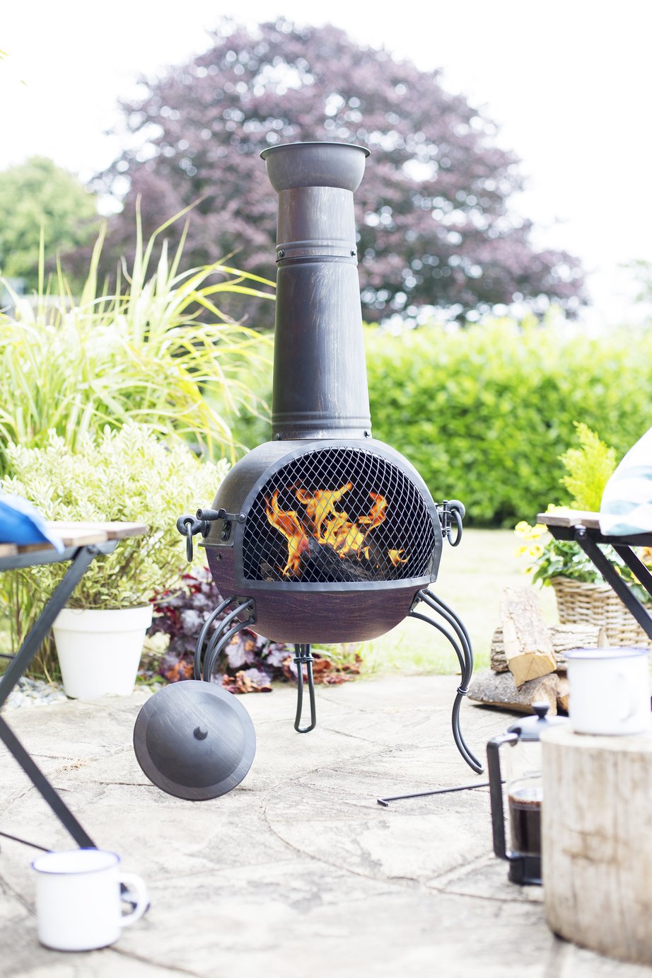 La Hacienda Extra Large Steel Chiminea - Bronze Finish