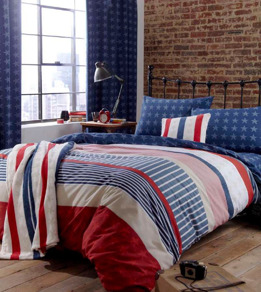 Catherine Lansfield Stars and Stripes Bedding Set - Double
