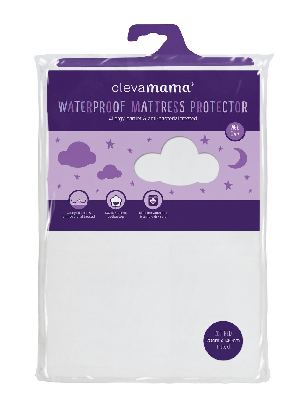 Clevamama Waterproof Mattress Protector Cot Bed 140x70 cm