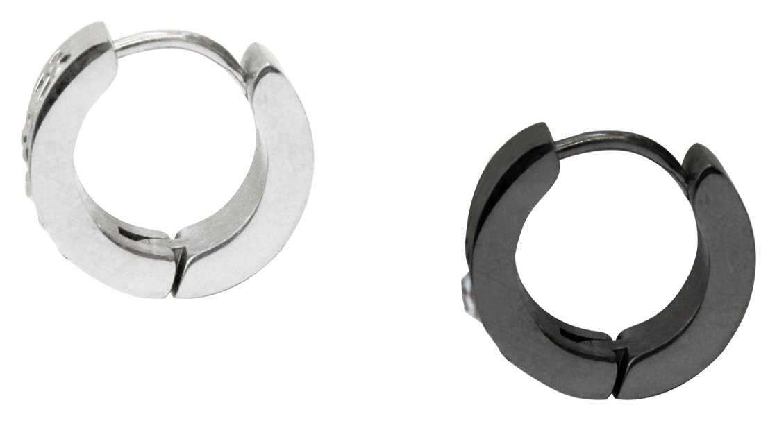 Revere Men's Stainless Steel Set of 2 Huggie Earrings Review