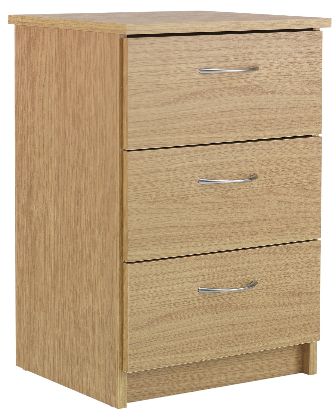 Argos Home Cheval 3 Drawer Bedside Table - Oak Effect