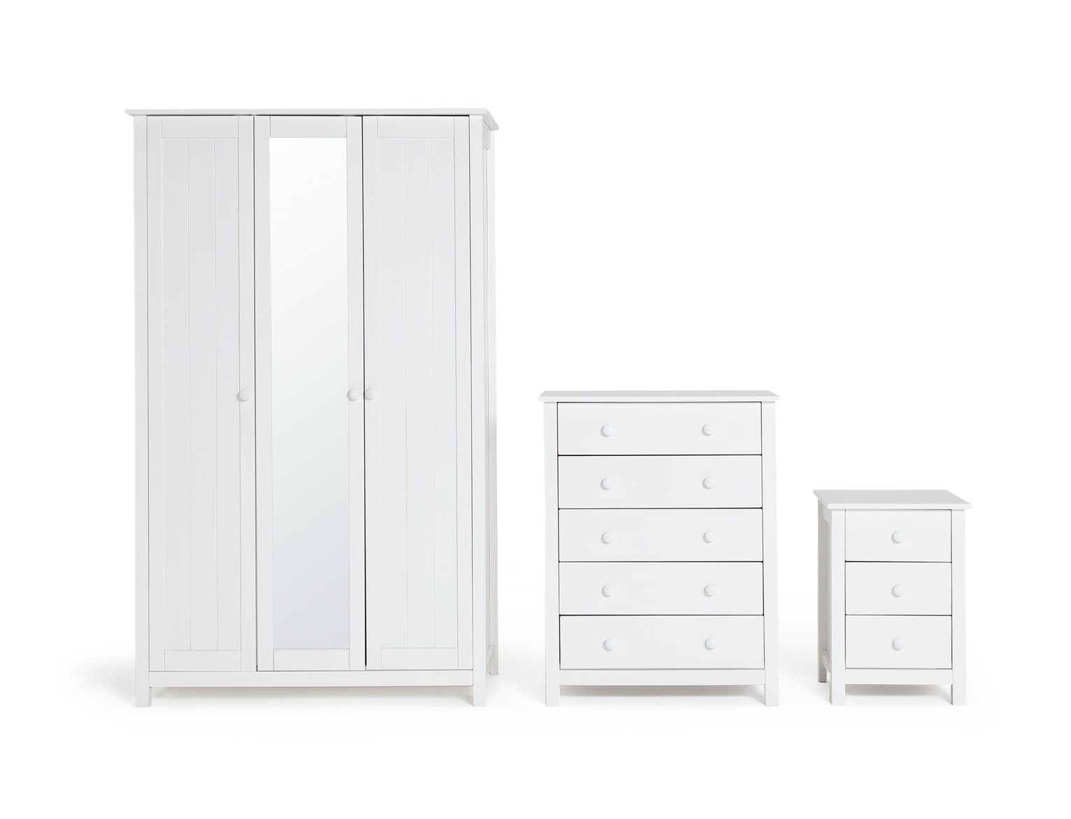 Argos Home Scandinavia 3 Piece 3 Door Wardrobe Set - White