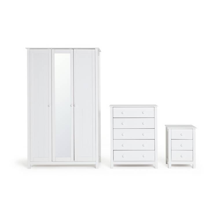 Argos Home Scandinavia 3 Piece 3 Door Wardrobe Set - White 0