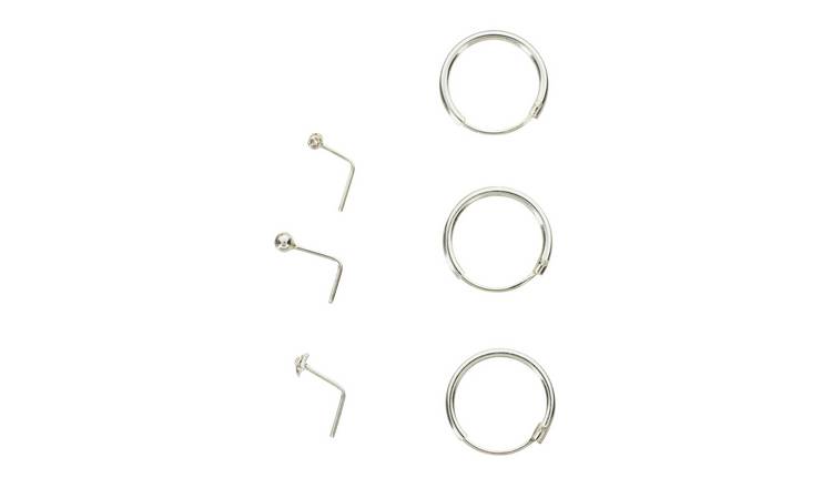 State of Mine Sterling Silver Hoop and Nose Studs - Set of 6