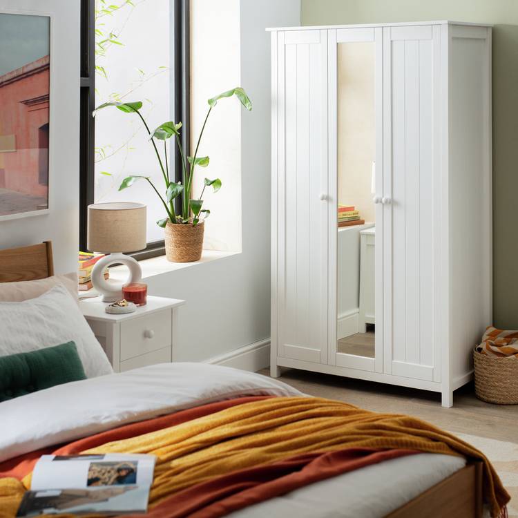 Argos Home New Scandinavia 3 Door Mirrored Wardrobe - White 0