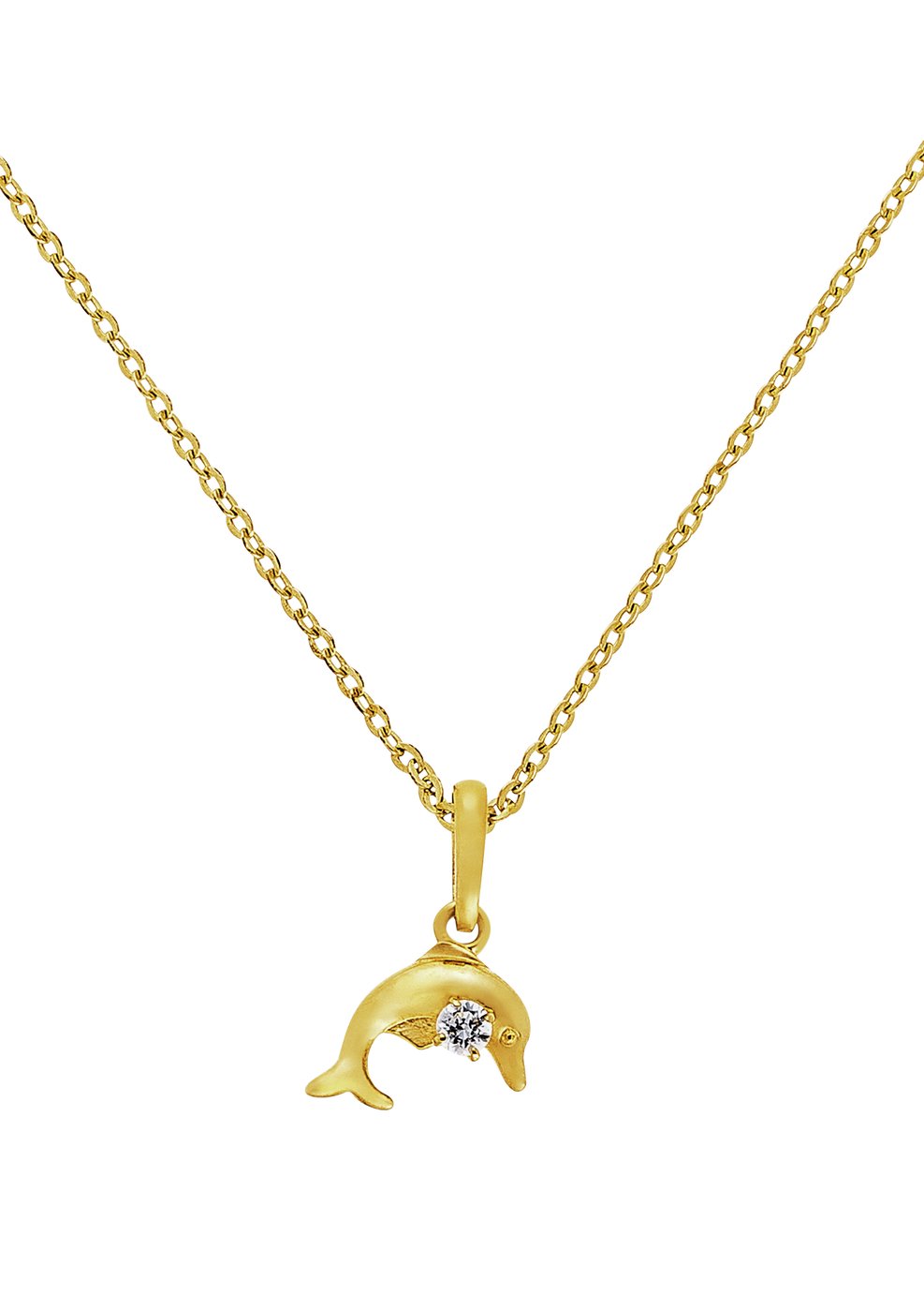 Revere Kid's 9ct Gold Cubic Zirconia Dolphin Pendant review