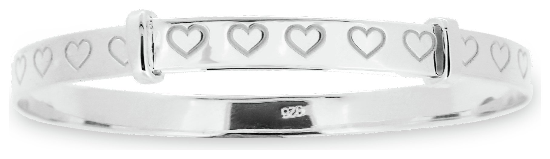 Revere Kid's Silver Heart Bangle - 18 Months-3 Years