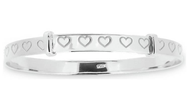Revere Kid's Silver Heart Bangle - 18 Months-3 Years