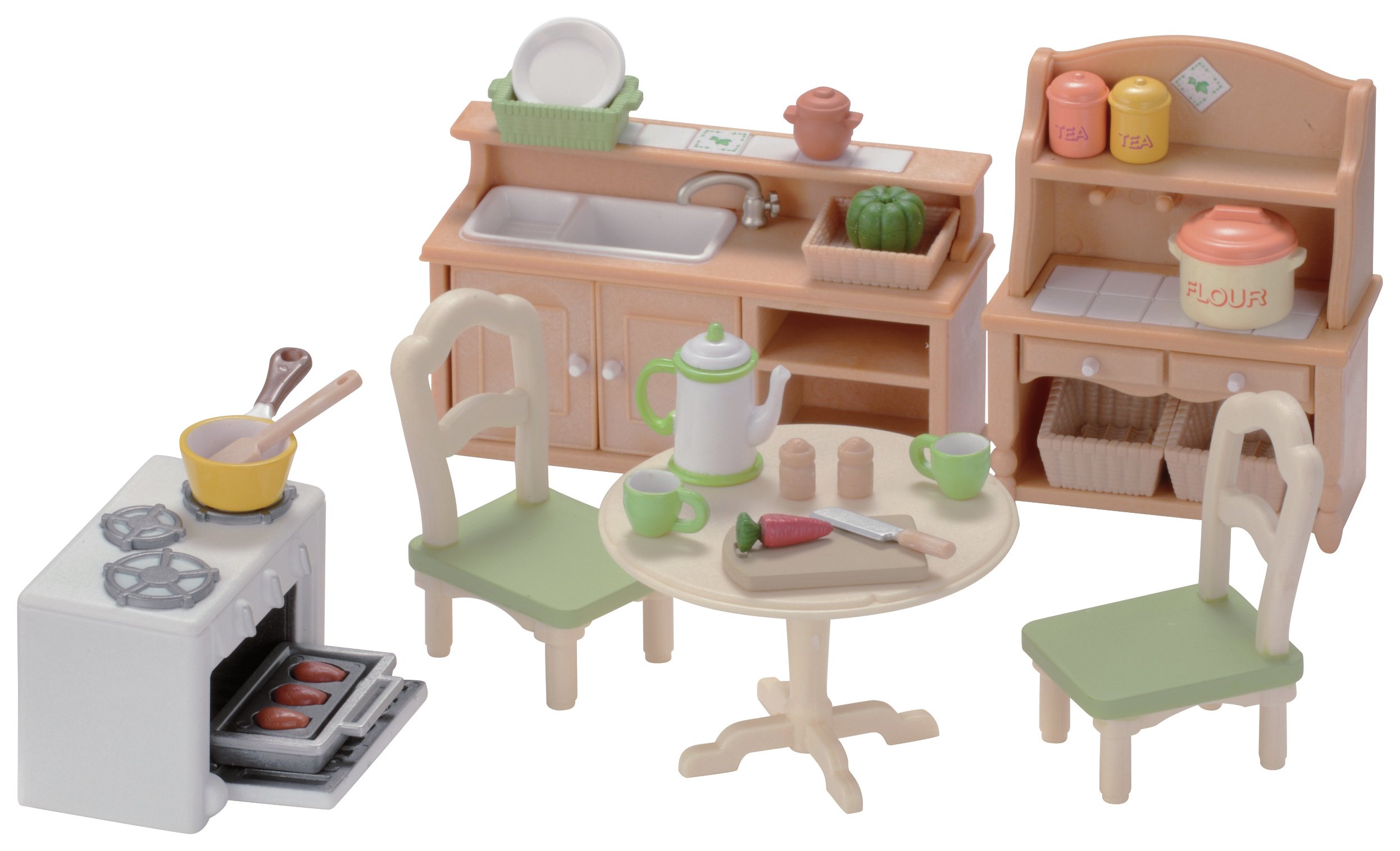 sylvanian families kitchen stove sink and counter set