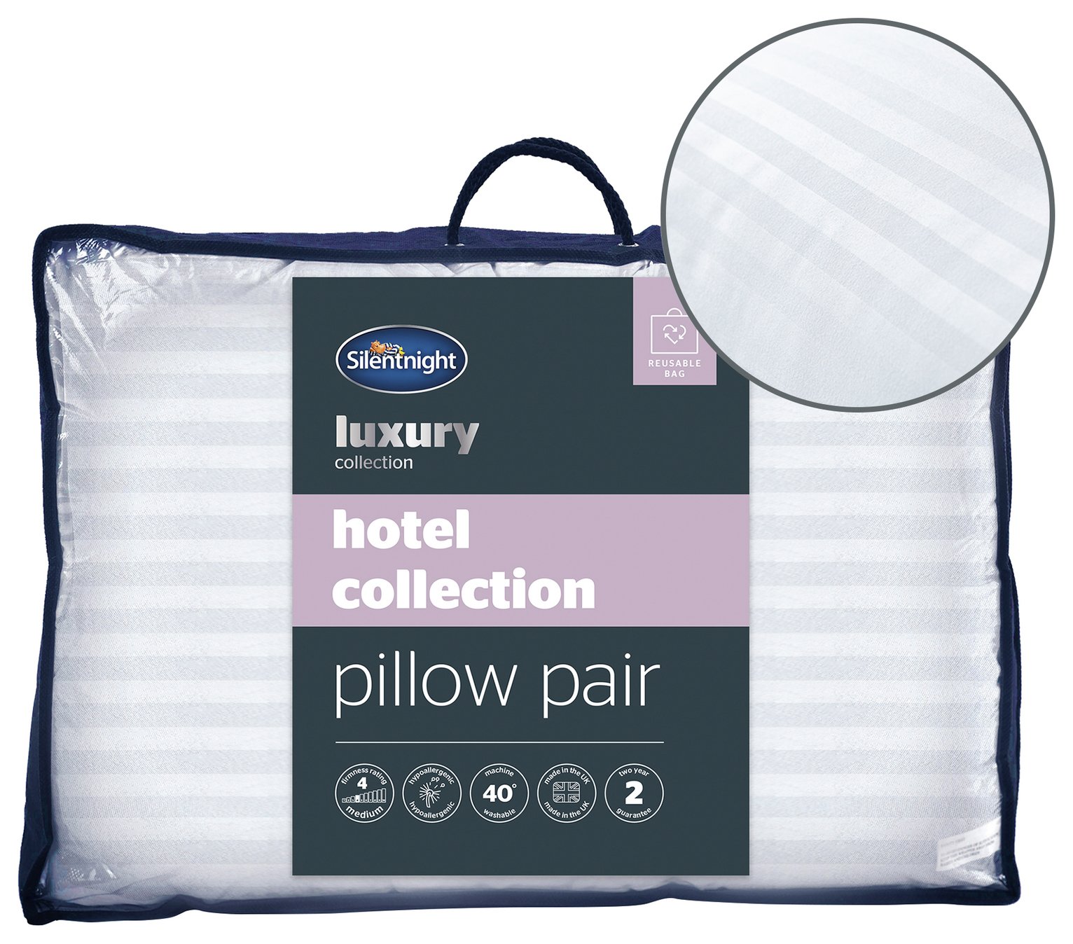 Silentnight Luxury Hotel Collection Med/Soft Pillow - 2 Pack