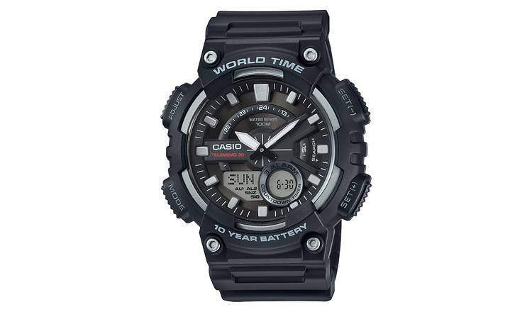 Buy Casio Men s Telememo Digital Black Resin Strap Watch Men s watches Argos