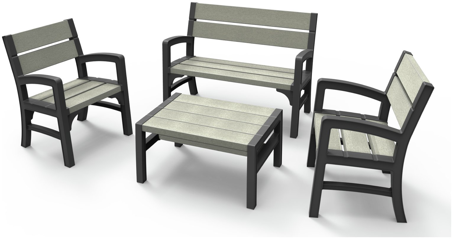 Keter Tuscany 4 Seater Wood Effect Lounge Set at Argos Reviews