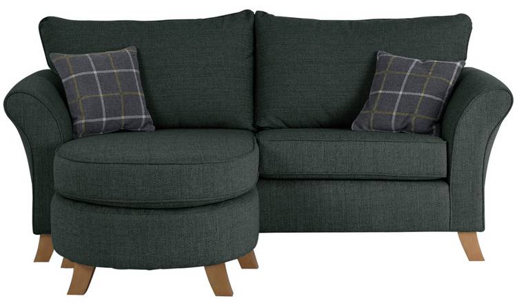Argos Home Kayla 3 Seater Reversible Fabric Chaise -Charcoal
