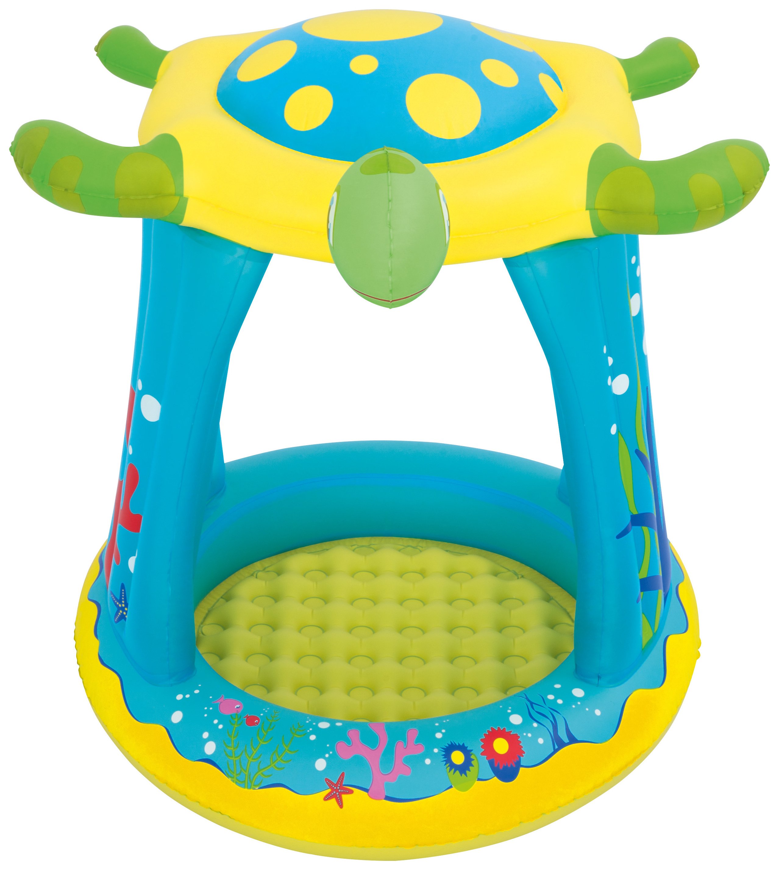 Chad Valley 3.5ft Turtle Shaded Kids Paddling Pool - 26L