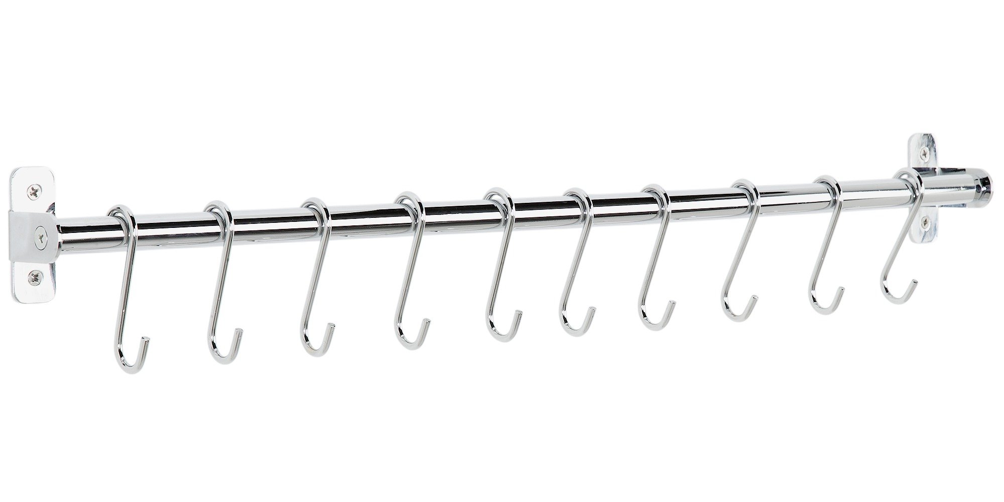 Argos Home Chrome Rail and Set of 10 Hooks