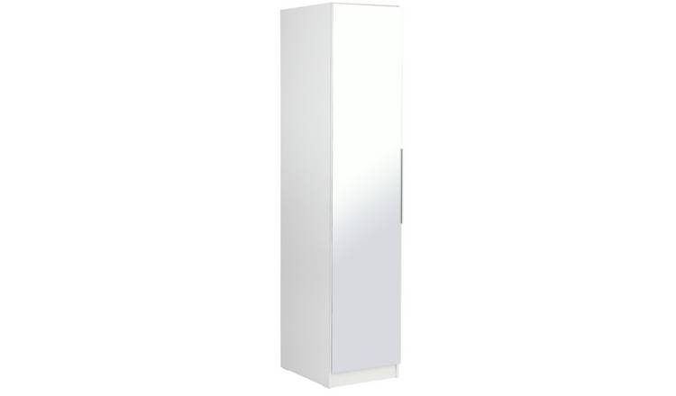 Buy Argos Home Sandon Single Door Wardrobe White Mirrored