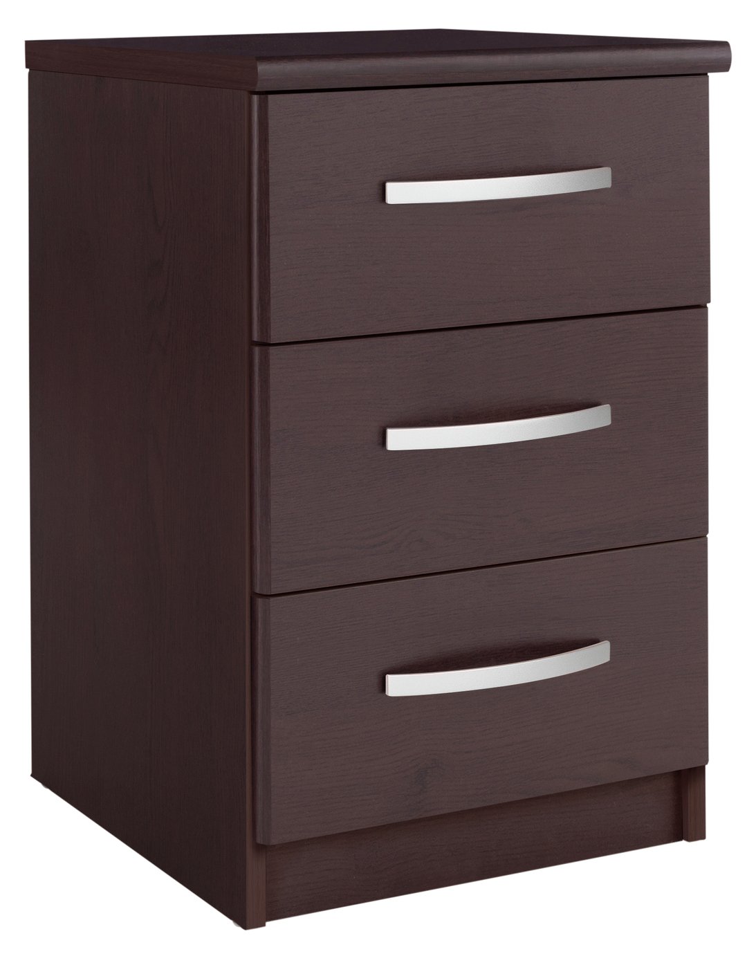 Argos Home Hallingford 3 Drw Bedside Table - Dark Oak Effect