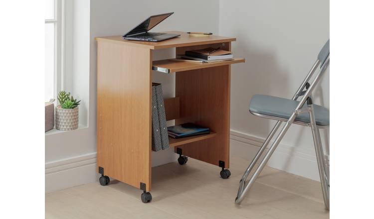 Computer trolley desk on sale with wheels