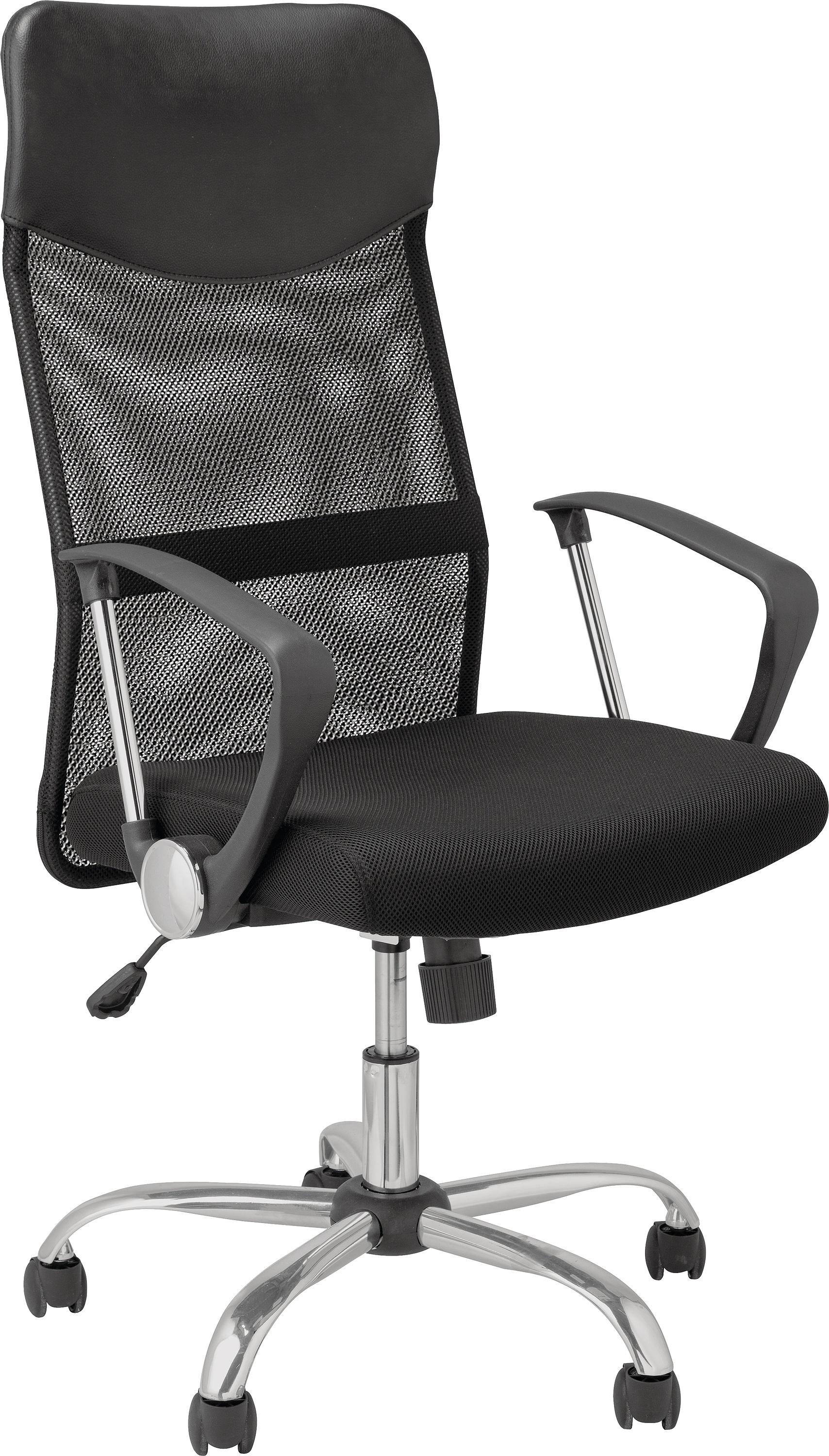 Argos Home Mesh & Leather Effect Office Chair - Black