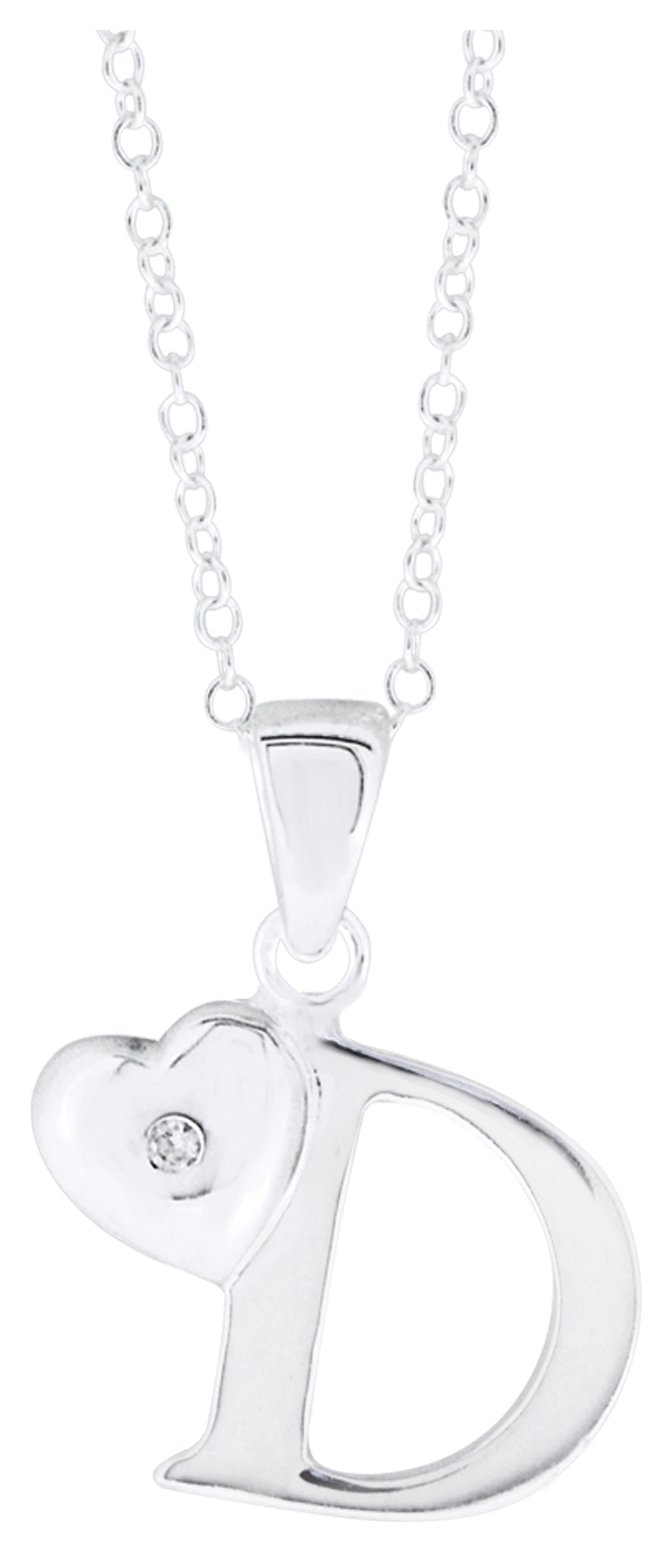 Sterling Silver Initial Pendant - D