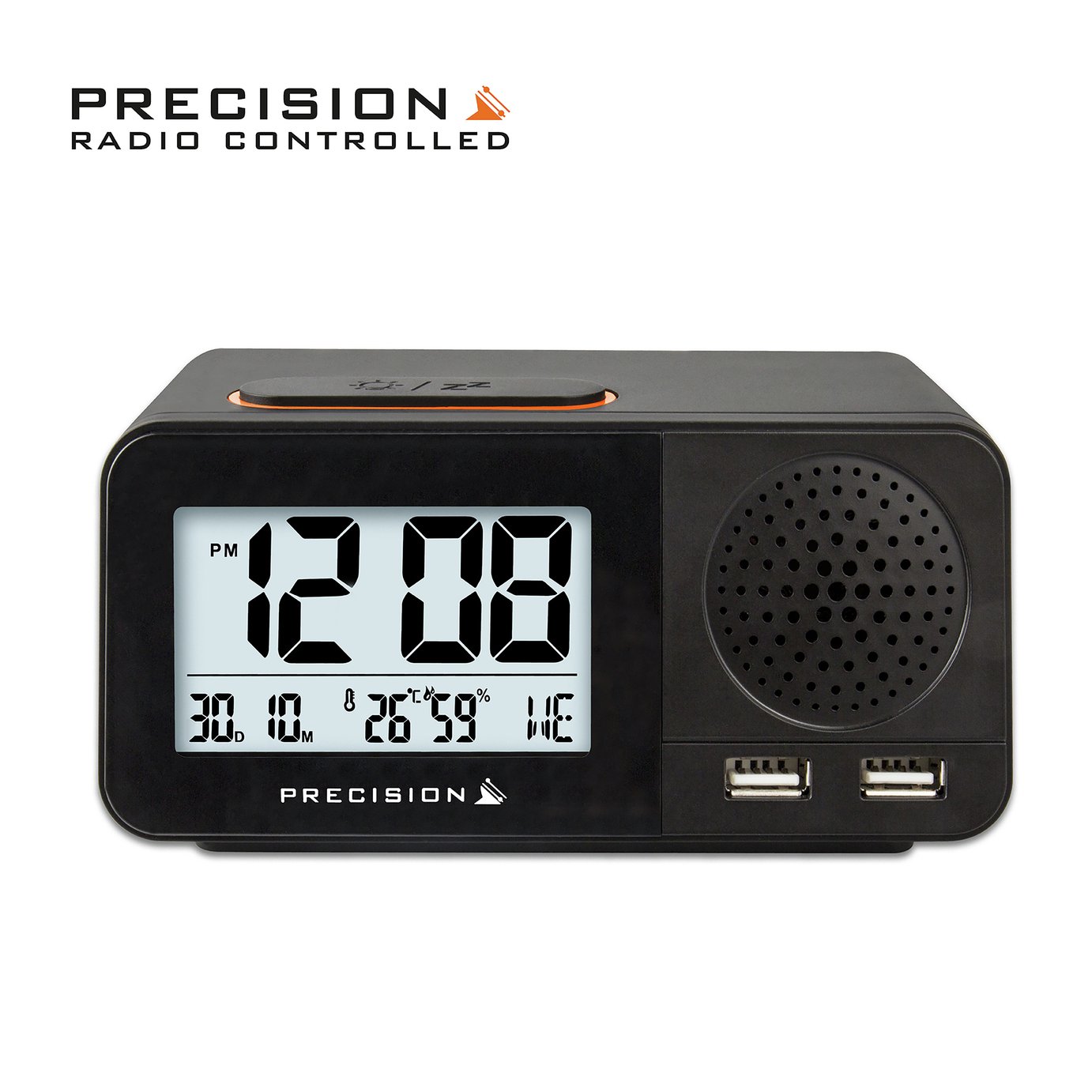 Precision Radio Controlled USB Dual Alarm Clock (6174727) Argos Price