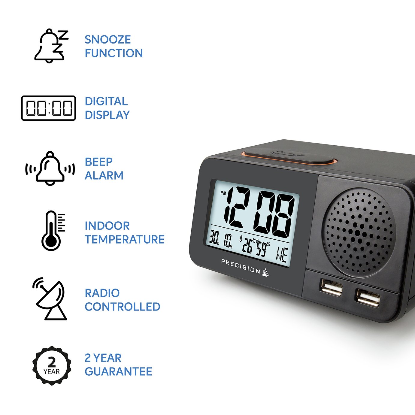 Precision Radio Controlled USB Dual Alarm Clock Review