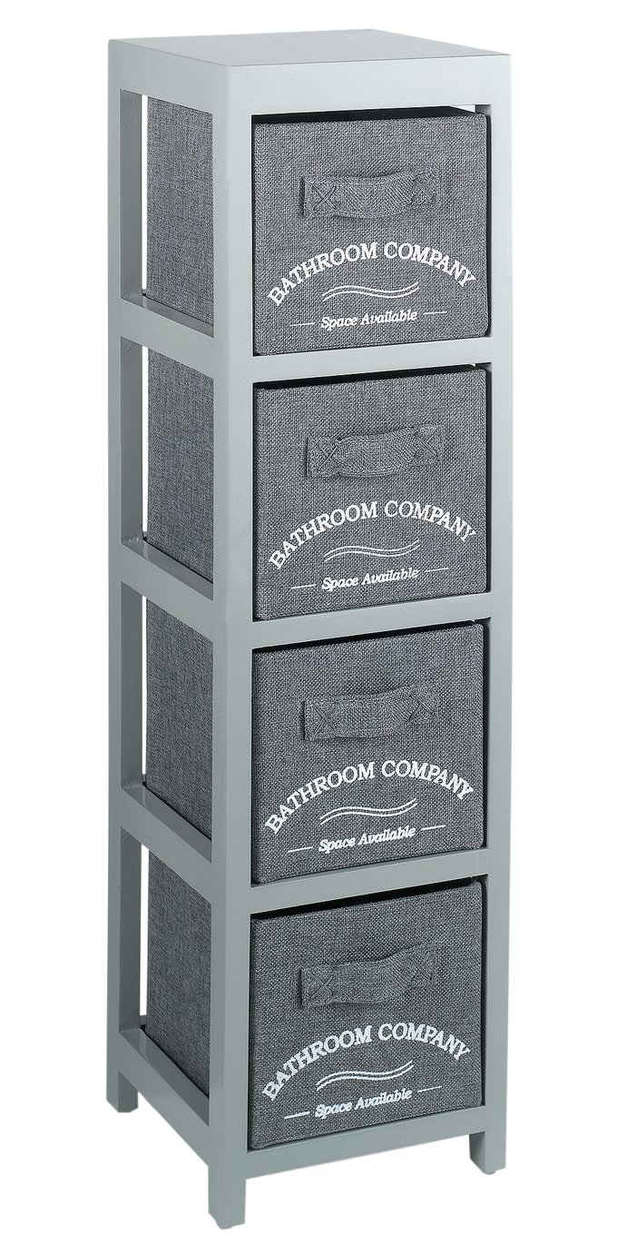 Argos Home 4 Drawer Canvas Bathroom Storage Unit Grey 6175922