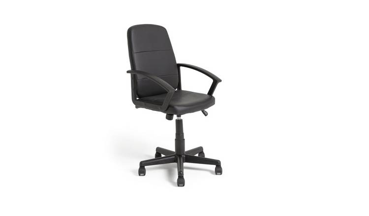 Habitat Brixham Faux Leather Office Chair - Black