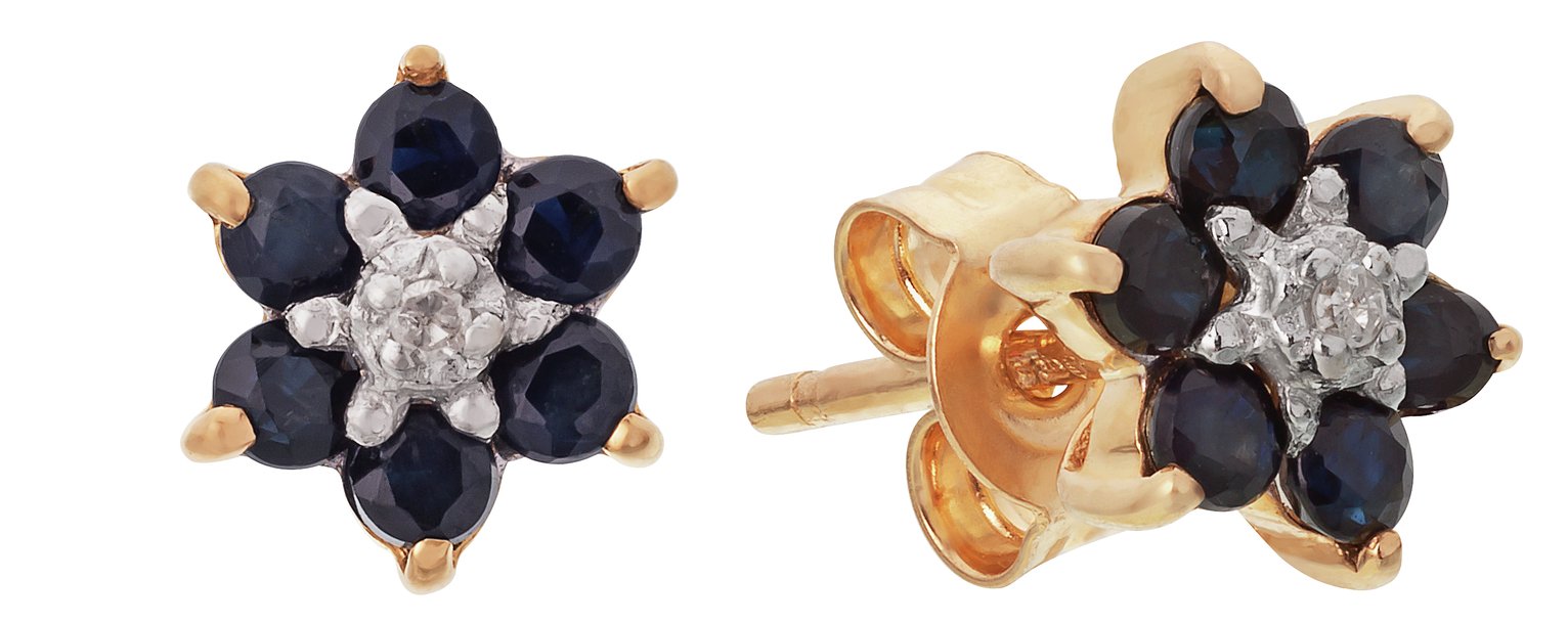 Revere 9ct Yellow Gold Sapphire & Diamond Stud Earrings Review