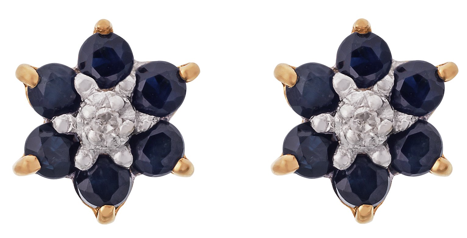 Revere 9ct Yellow Gold Sapphire & Diamond Stud Earrings Review